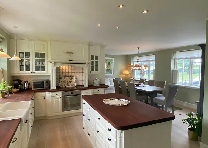 Manor House Overlooking Fields And Garden