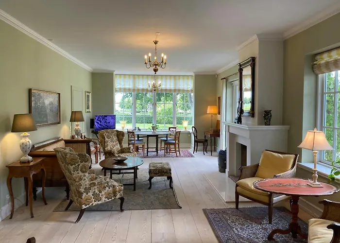 Manor House Overlooking Fields And Garden *